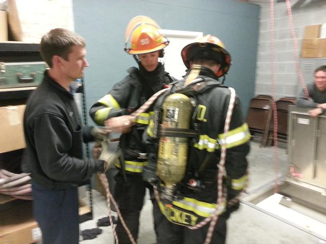 Training Drill 3/17/14 ( Firefighter Below Grade Rope Rescue)